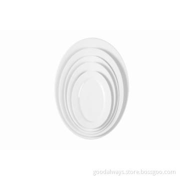 Oval shape White Porcelain Fish plate